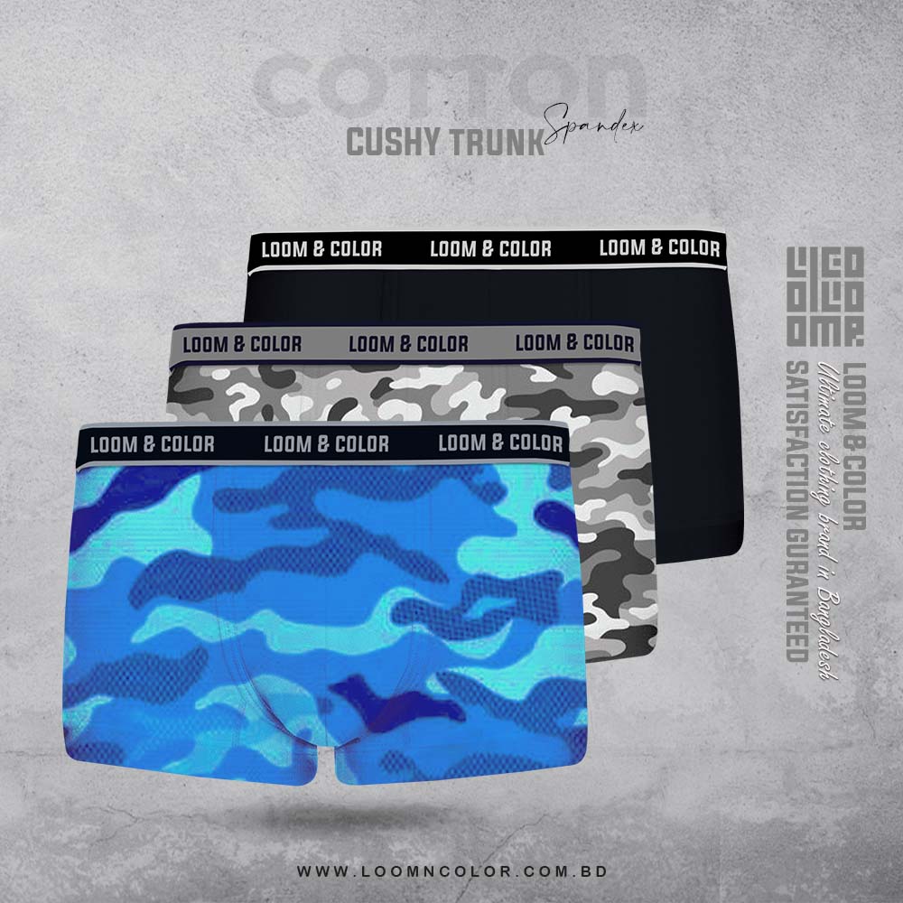 Men's Cushy Trunk 3 Pack-Camouflage-black-army)
