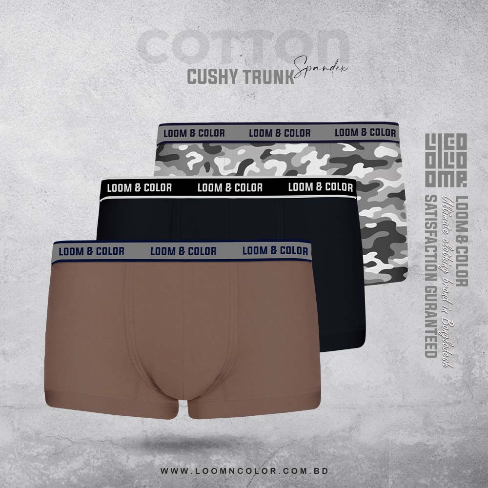 Men's Cushy Trunk 3 Pack (Army-Black-Chocolate)