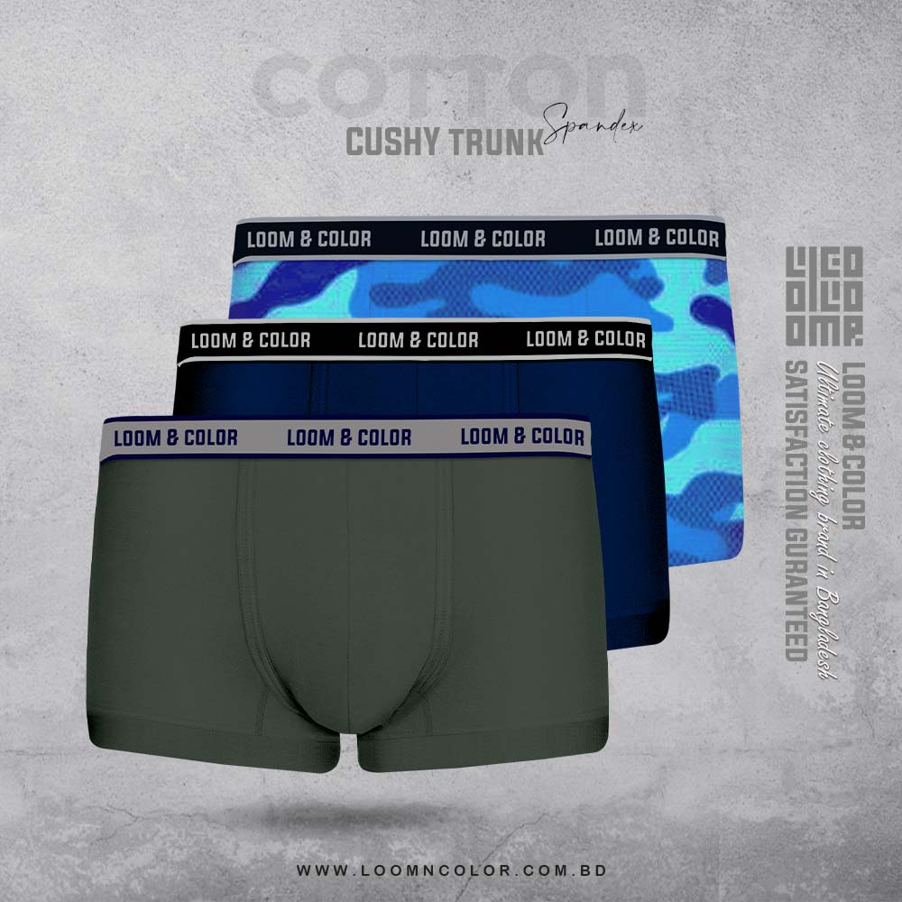 Men's Trunk 3 Pack(Dkgrey-navy-camouflage)